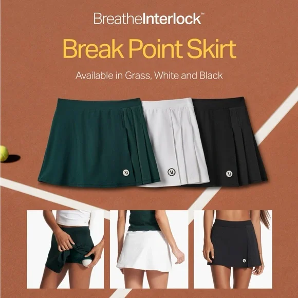 Vuori White Tennis Skirt with Logo - Picture 6 of 7